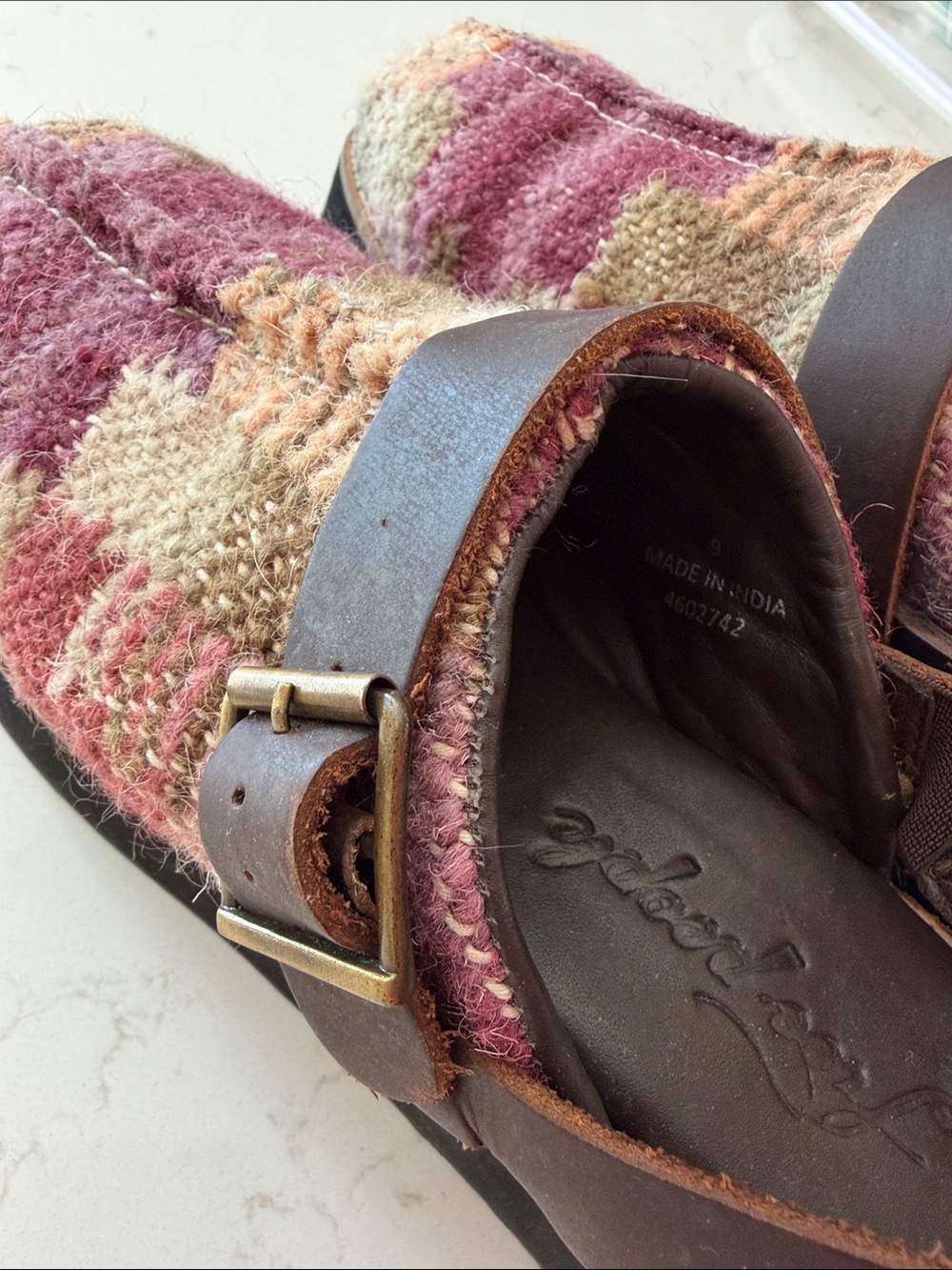 Free People Multicolor Woven Slingback Clogs - Brown Strap - Picture 6 of 8